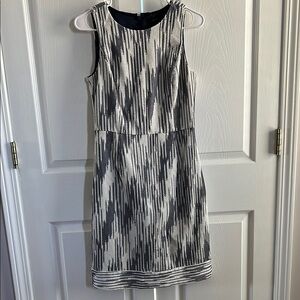 J. Crew Navy and White Patterned Dress